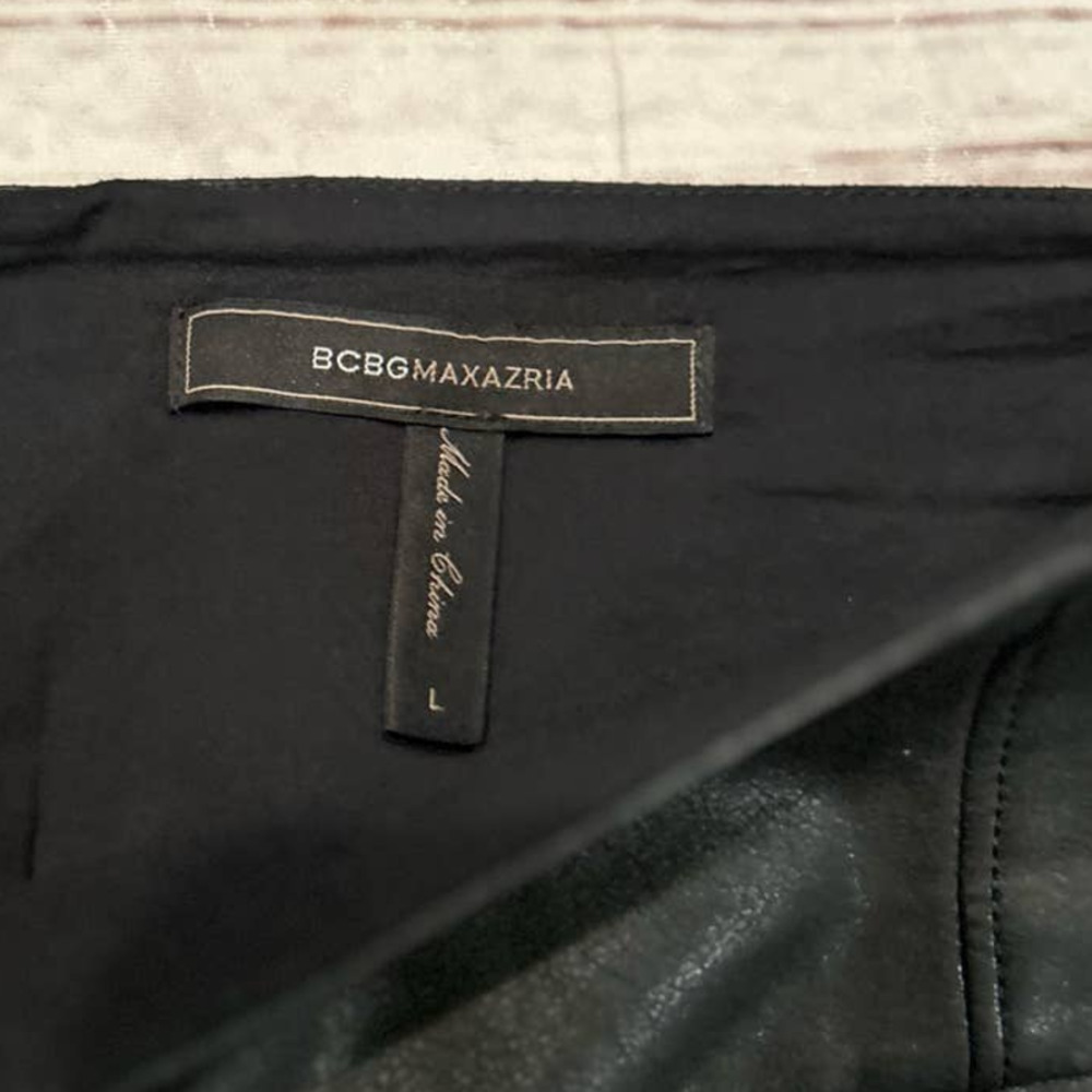 BCBGMaxazria Revolve Faux Leather Legging Black Size Large 34 inch Streetwear - Picture 2 of 6